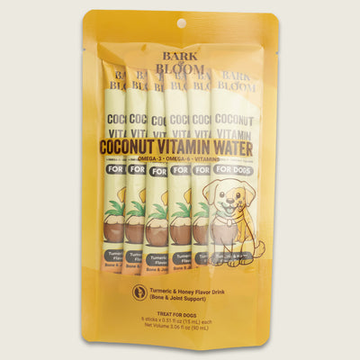 Coconut Vitamin Water for Dogs - Turmeric & Honey Flavor Drink (Bone & Joint Support)