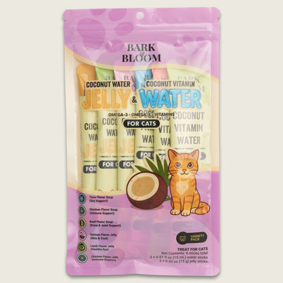 Coconut Water Jelly and Coconut Vitamin Water for Cats, Variety Pack