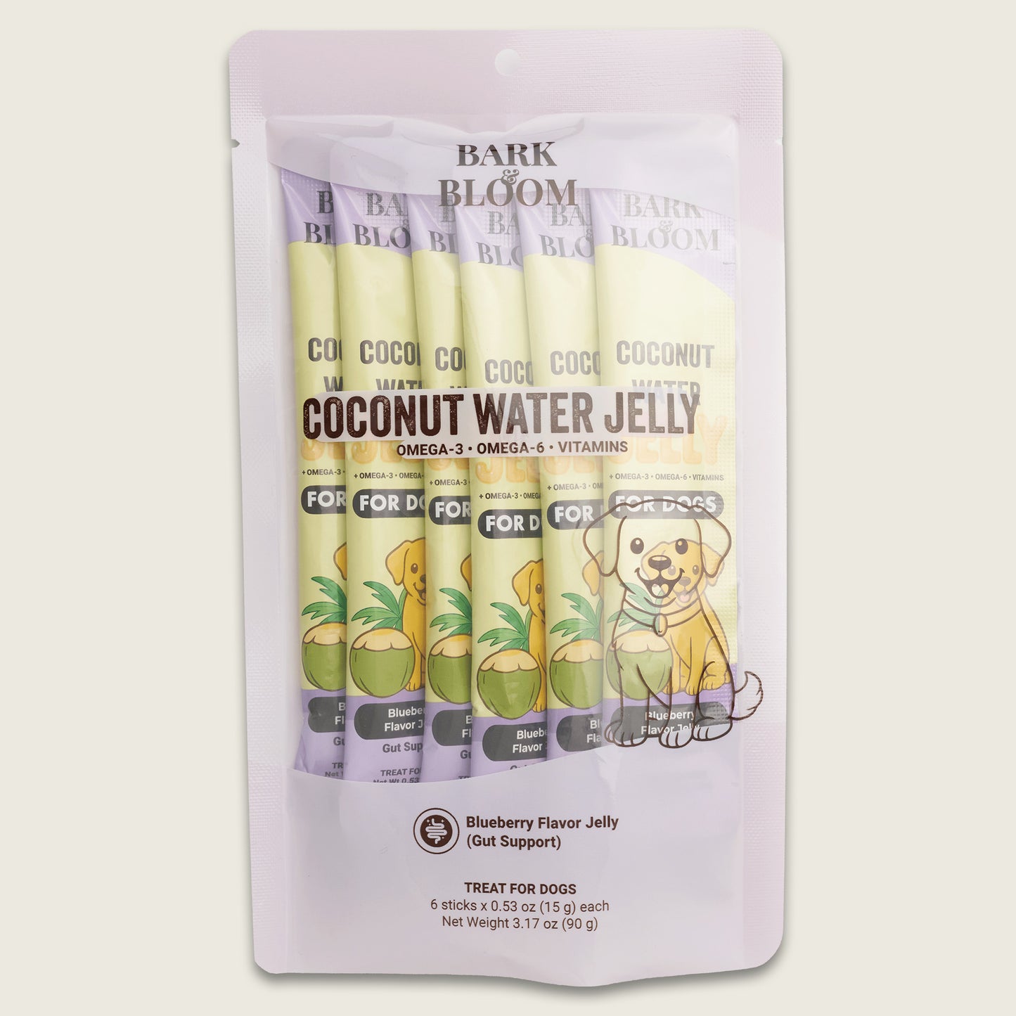 Coconut Water Jelly for Dogs — Blueberry Flavor Jelly (Gut Support)