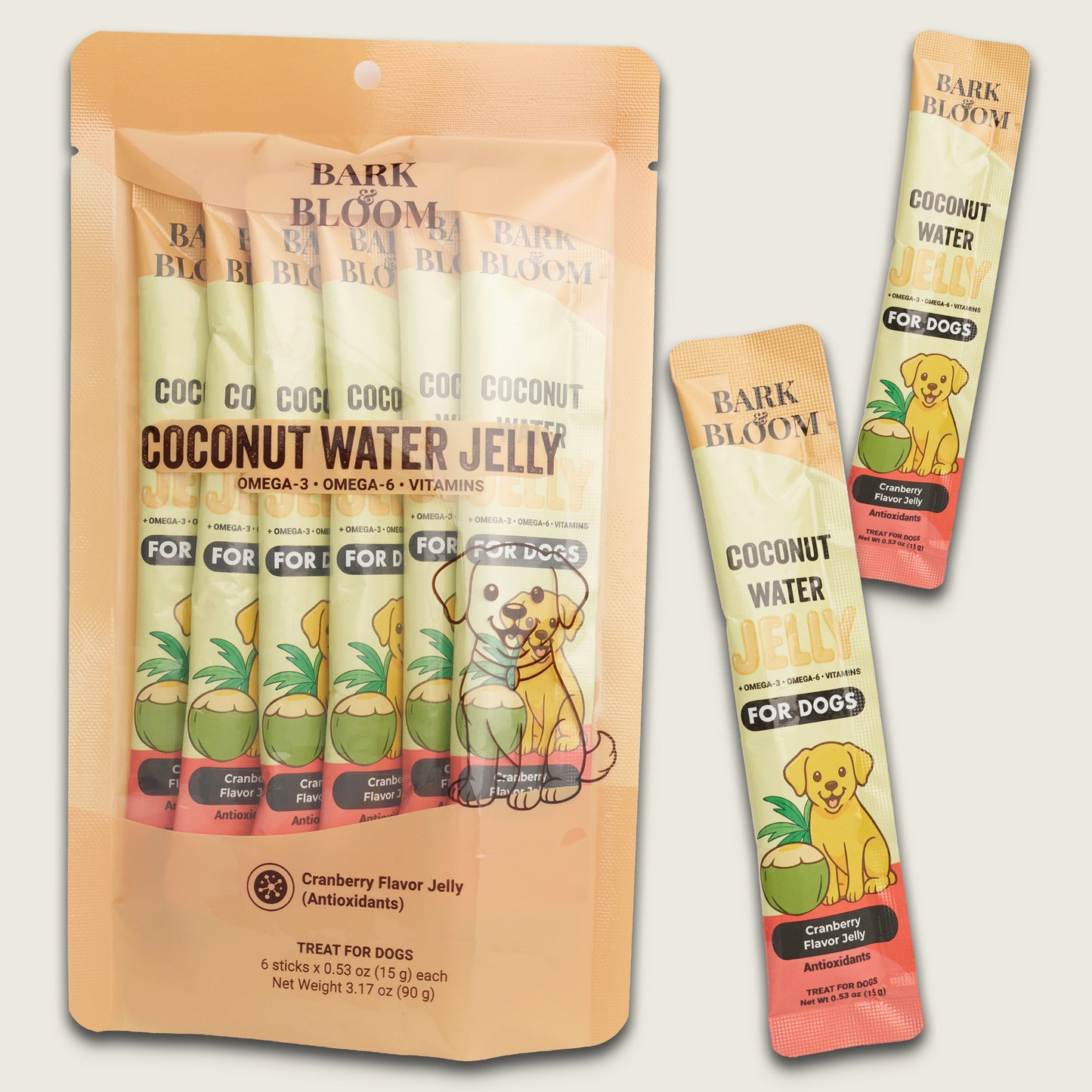 Coconut Water Jelly for Dogs - Cranberry Flavor Jelly (Antioxidants)