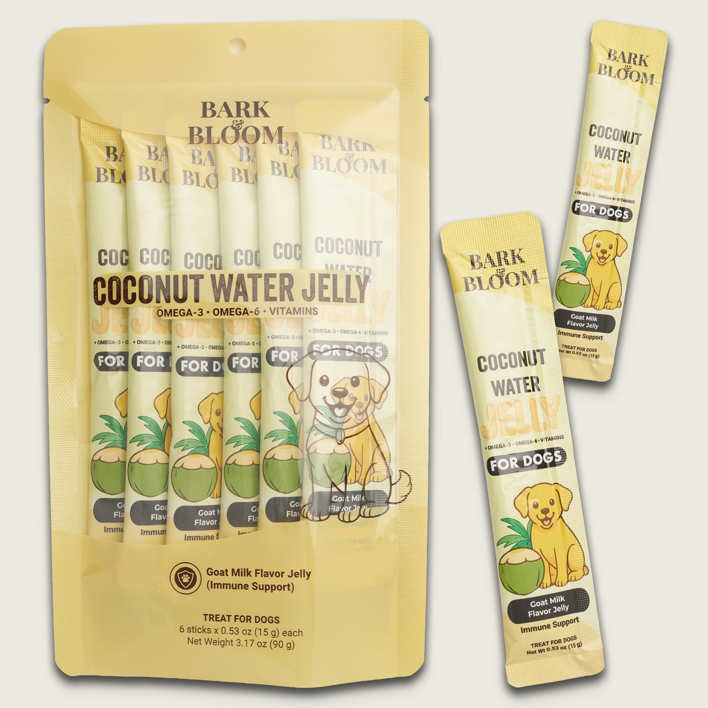 Coconut Water Jelly for Dogs - Goat Milk Flavor Jelly (Immune Support)