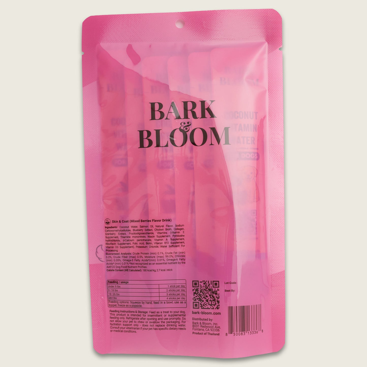 Coconut Vitamin Water for Dogs - Mixed Berries Flavor Drink (Skin & Coat)