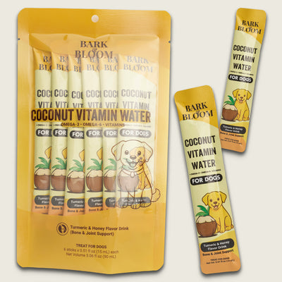 Coconut Vitamin Water for Dogs - Turmeric & Honey Flavor Drink (Bone & Joint Support)